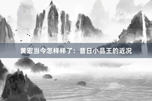 黄宏当今怎样样了：昔日小品王的近况
